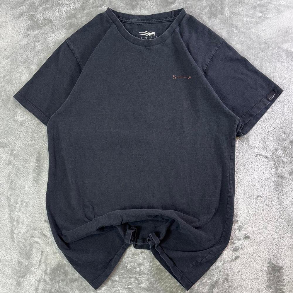 Sitka Hunting Gear Organic Cotton T Shirt Dark Gray Minimal Logo Outdoors